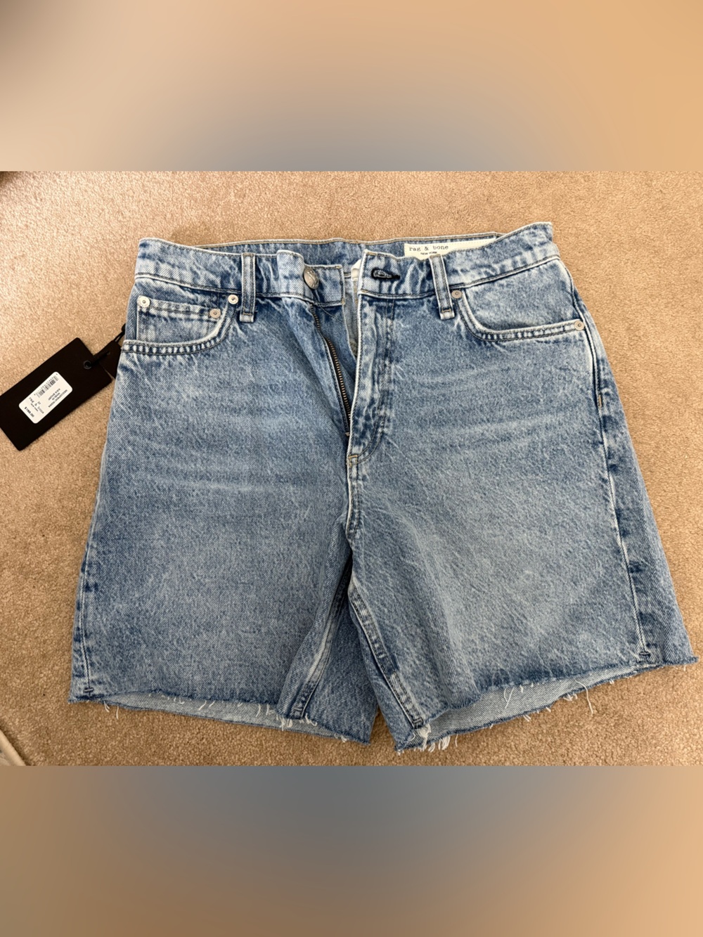rag & bone Light Blue High-Rise Denim Shorts